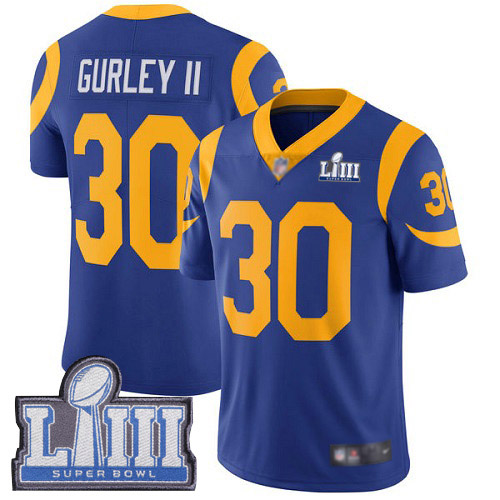 Los Angeles Rams Limited Royal Blue Men Todd Gurley Alternate Jersey NFL Football #30 Super Bowl LIII Bound Vapor Untouchable
